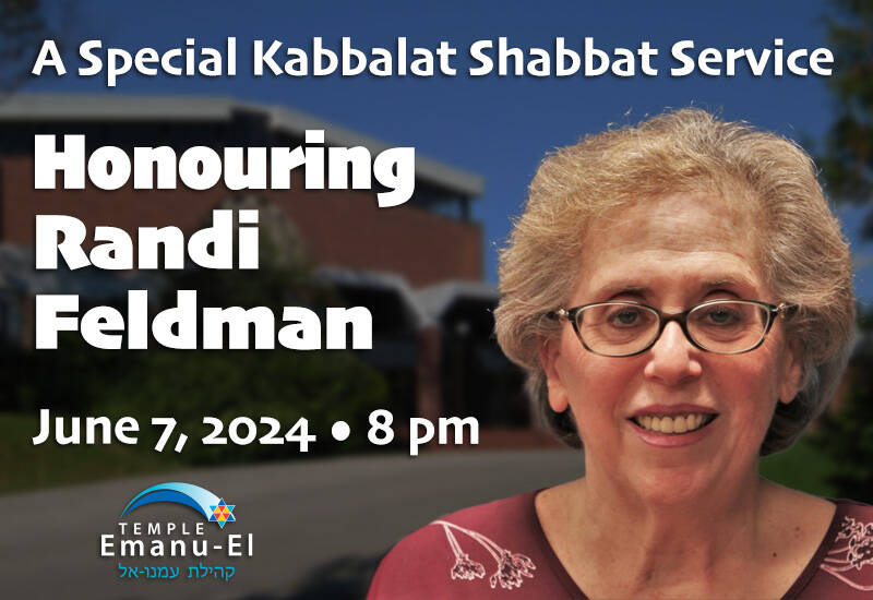 Banner Image for Kabbalat Shabbat • Honouring Randi Feldman